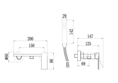 Гигиенический душ со смесителем Savol S-FXQ012A хром - фото 2