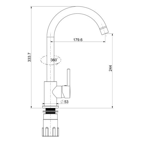 Смеситель для кухни Splenka S201 S201.40 на мойку хром - фото 3