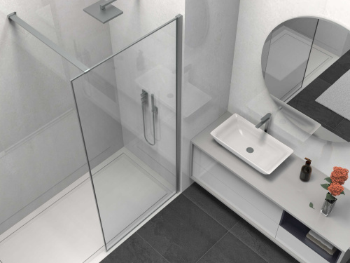 Душевая перегородка Vincea Walk in HS VSW-1HS800CLGM 80х200 стекло прозрачное профиль вороненая сталь - фото 3