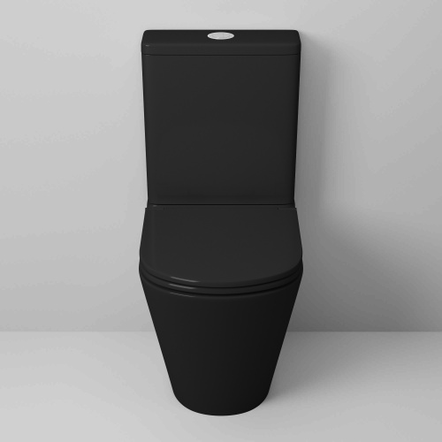 Унитаз напольный с бачком Grossman Санфаянс GR-4450BMS черный матовый с сиденьем микролифт безободковый каскадный смыв - фото 3