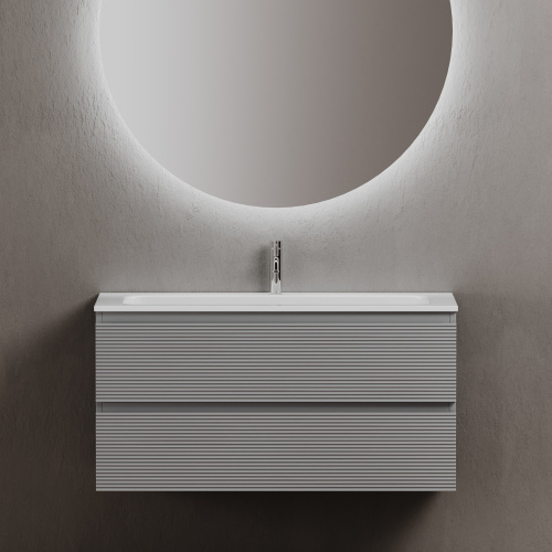 Тумба под раковину Sancos FOLK FL100ES 100х45х50 подвесная цвет серый - фото 4