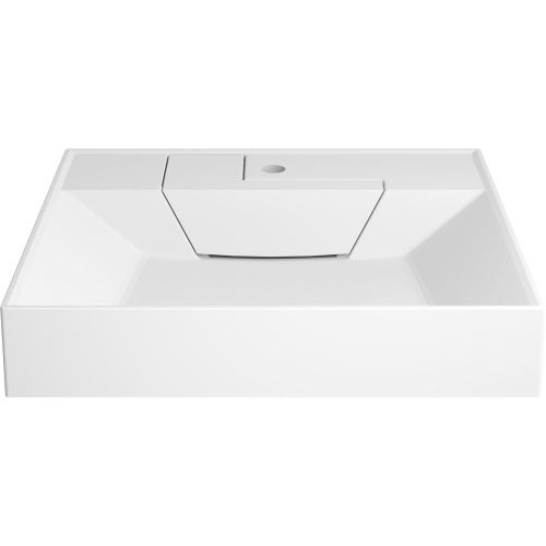 Раковина из литьевого мрамора Stworki Дублин RSD550 60х55 над стиральной машиной цвет белый 1 отверстие под смеситель - фото 4