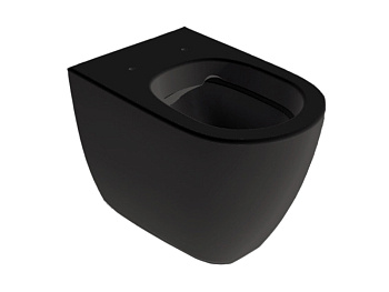 Чаша унитаза приставная Hatria FUSION A0Y1ZA02 цвет черный матовый без сиденья безободковая душевой смыв