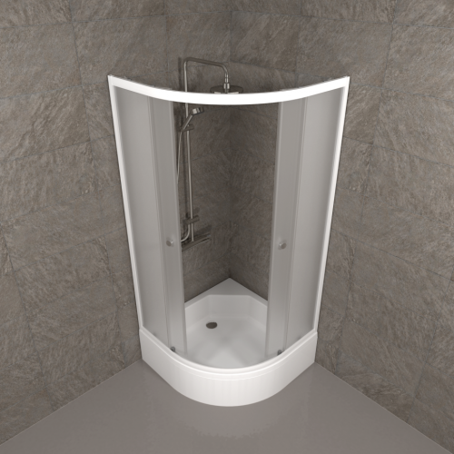 Душевой уголок Тритон Ультра Щ0000064625 80х80 стекло матовое профиль белый с поддоном - фото 5