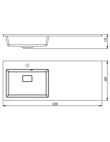 Раковина из литьевого мрамора Uperwood Cosmos 291020411 120х48 над стиральной машиной цвет белый - фото 2