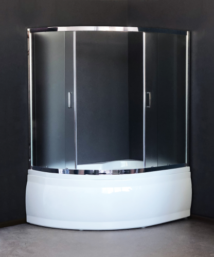 Душевая шторка на ванну Royal Bath ALPINE RB150ALP-C-CH 150х150 стекло рифленое профиль хром глянцевый ориентация универсальная - фото 2