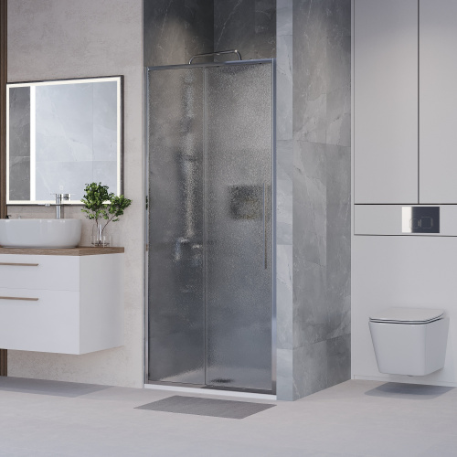 Душевая дверь Niagara Nova NG-65-9CH 90х195 стекло шиншилла профиль хром глянцевый - фото 3