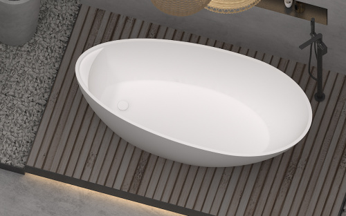 Ванна из искусственного камня Timo MARI MARI1700 170х80 отдельностоящая овальная - фото 2
