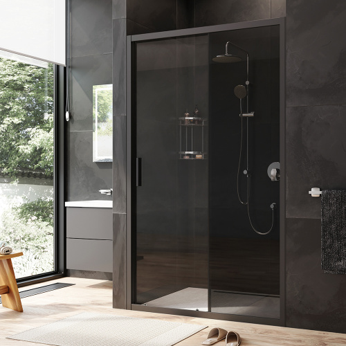 Душевая дверь Am.Pm Gem W90G-120-1-195BG 120х195 стекло прозрачное профиль черный