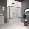 Душевая шторка на ванну Vegas-Glass ZV+ZVF Protec ZV+ZVF Protec 150*90 06 02 150х140 стекло рифленое профиль вороненая сталь ориентация универсальная