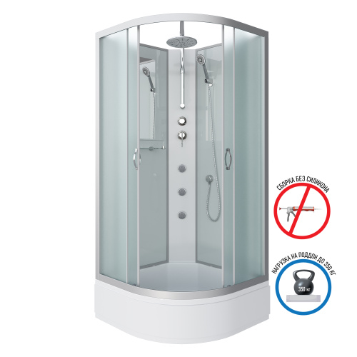 Душевая кабина Niagara Classic 33021424BKTG 100х100 четверть круга без крыши ориентация универсальная - фото 2