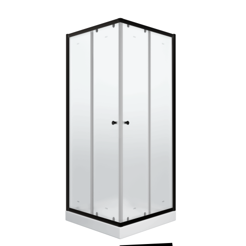 Душевой уголок Parly ZFQ81B 80х80 стекло матовое профиль черный с поддоном - фото 3