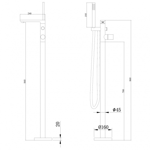 Смеситель Abber Rund AF8715MRG напольный розовое золото матовое - фото 3