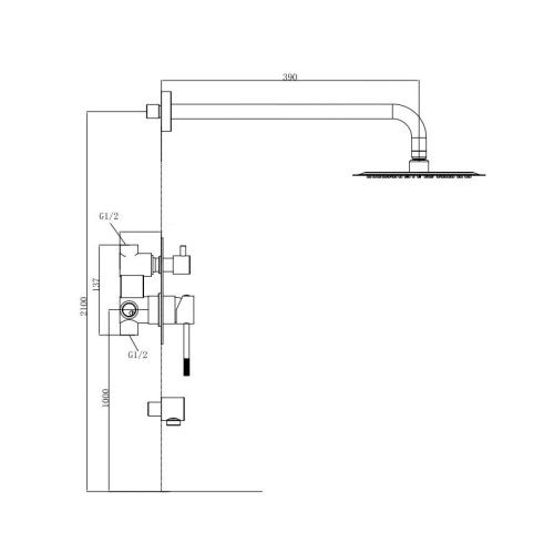 Душевая система Voda VSLG Set_3in1 встраиваемая в стену цвет золотой сатин - фото 3