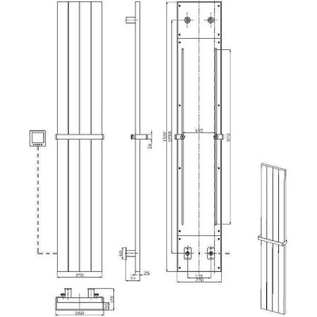 Полотенцесушитель электрический Boheme Flat 725-MG 25х150 золото