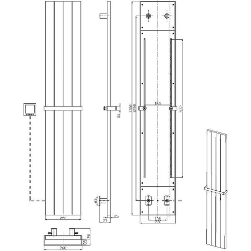 Полотенцесушитель Boheme Flat 725-NB подвесной электрический никель брашированный - фото 4