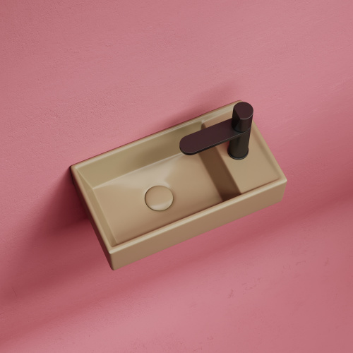 Раковина из сантехнического фарфора Ceramica Nova ELEMENT CN6051LMC 42х22 подвесная цвет капучино матовый 1 отверстие под смеситель - фото 5