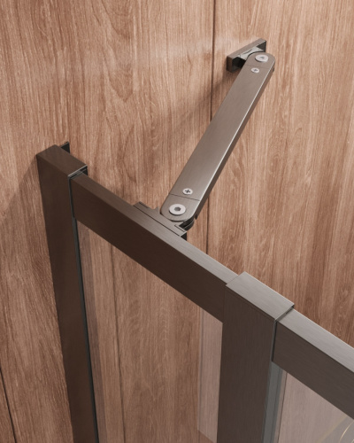 Душевой уголок Cezares MOLVENO MOLVENO-AH-21-90+30-C-GM-IV 120х90 стекло прозрачное профиль оружейная сталь без поддона - фото 5