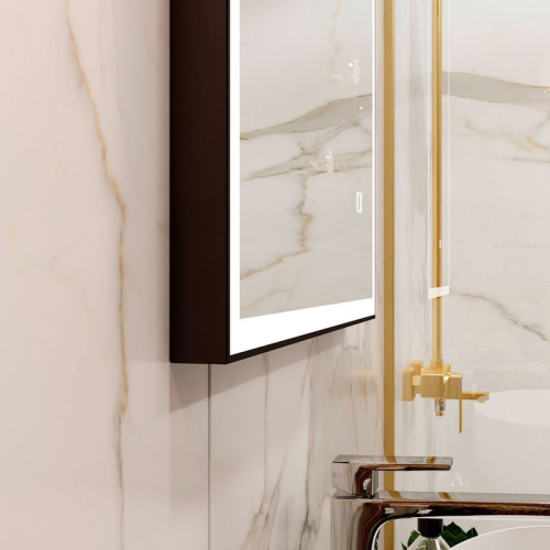 Зеркало в ванную Континент Solid Black ЗЛП1607 100х80 цвет черный - фото 5