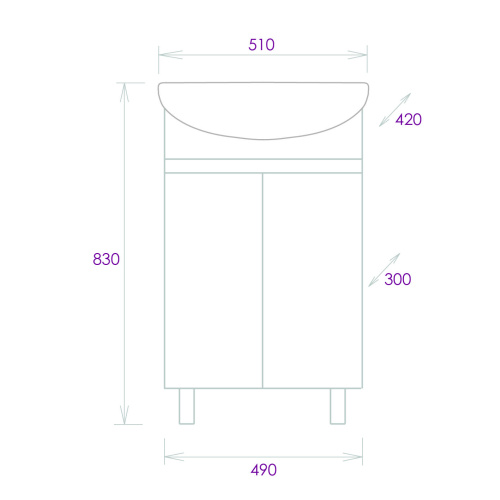 Тумба под раковину Onika Милтон 105036 49х30х68 напольная - фото 3