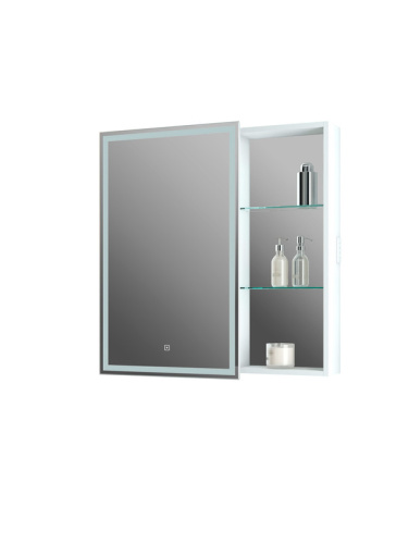 Зеркало-шкаф Континент Aperio МВК006 80х15х80 подвесной цвет белый - фото 3