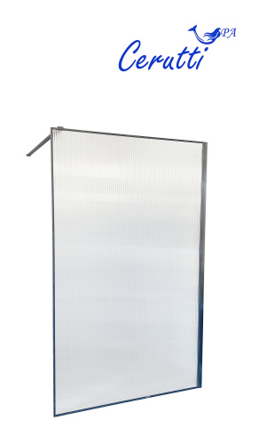 Душевая перегородка Cerutti SPA STRIP T120 120х120 стекло рифленое профиль черный - фото 3