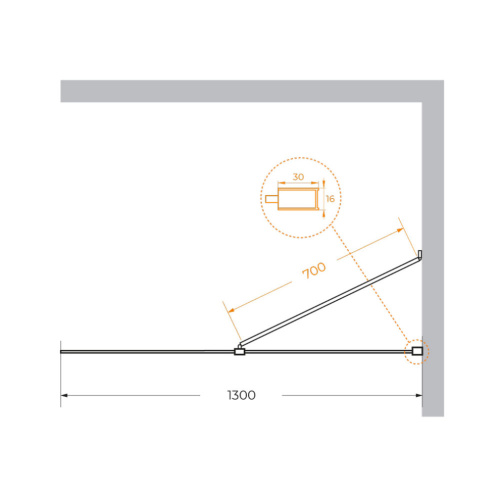 Душевая перегородка Cezares LIBERTA LIBERTA-L-1-TB-130-C-NERO 130х195 стекло прозрачное профиль черный - фото 4
