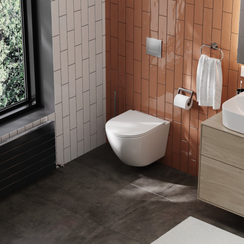 Унитаз подвесной Teymi Lina T40102 белый с сиденьем микролифт безободковый каскадный смыв - фото 3