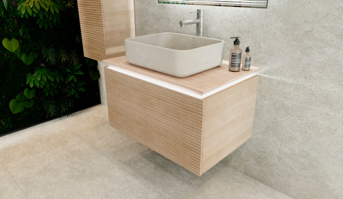 Тумба под раковину Jorno KARAT Kar.01.80/P/BuL 80х54х46 подвесная цвет бук - фото 2