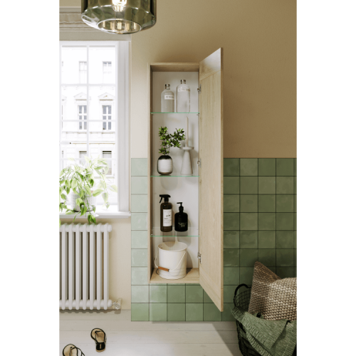 Шкаф-пенал Aqwella Y AST0535DD 35х25х140 подвесной цвет коричневый - фото 4