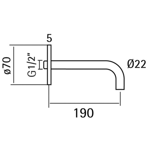 Излив Cisal Xion XI000240D1 настенный нержавеющая сталь - фото 2