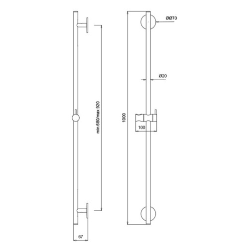 Штанга для душа Almar  E087075.HB бронза - фото 2