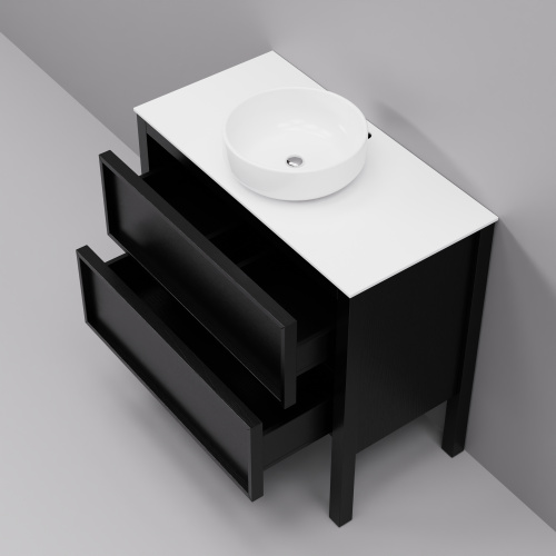 Тумба с раковиной Art Decco Elisa (Элиса) AES09F78S300 90x45x85 напольная цвет черный дуб - фото 4
