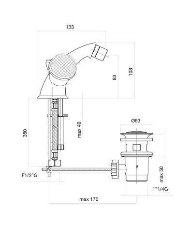 Смеситель Fiore 17OO0632 на биде золото - фото 3