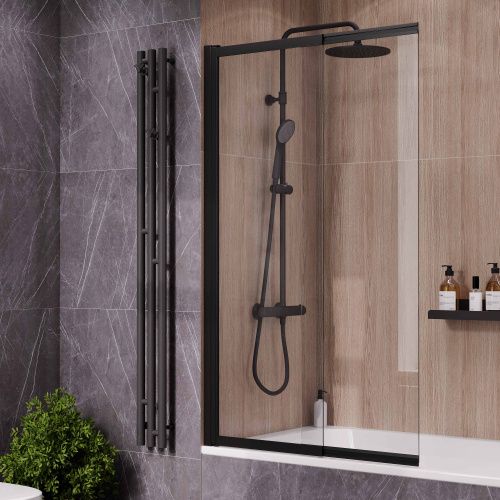 Душевая шторка Reflexion Slider RX15090CBL-21 90x150 стекло прозрачное профиль черный матовый ориентация универсальная - фото 2