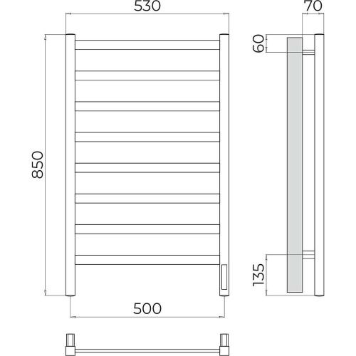 Полотенцесушитель Terminus 4670078544537 53х85 электрический хром - фото 3