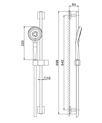 Душевой гарнитур Kerama Marazzi 851KM.01.093 настенный черный - фото 2