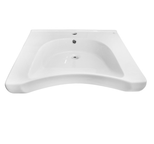 Раковина из сантехнического фарфора Dstrana 4624 64х55 подвесная цвет белый - фото 4