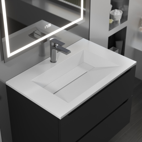 Тумба с раковиной Uperwood Tanos-Next 290000011 80х45х52 цвет черный матовый - фото 3