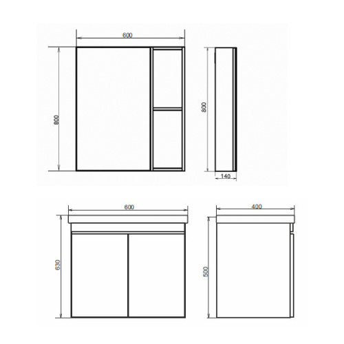Зеркало-шкаф Comforty Осло 00-00006490CF 60х14х80 подвесной цвет бетон светлый - фото 2