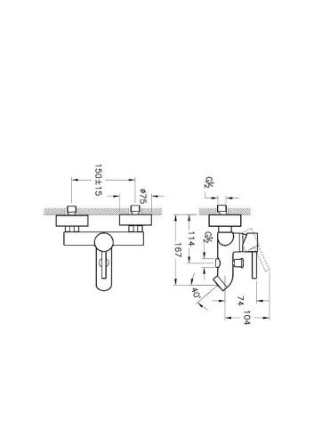 Смеситель Vitra Minimax S A41994EXP настенный хром - фото 2