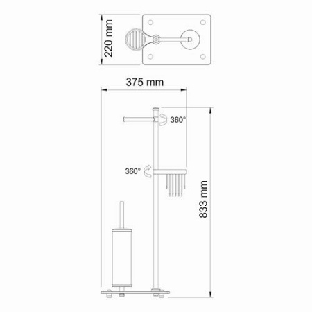 Стойка с аксессуарами для ванны WasserKRAFT 1234