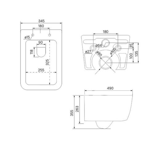 Унитаз подвесной IDDIS Bridge BRIRNSEi25 белый глянец с сиденьем микролифт безободковый каскадный смыв - фото 3