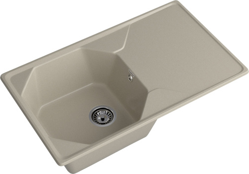 Кухонная мойка Granfest Unique U-840L топаз 84х50 цвет серый поверхность матовая - фото 2