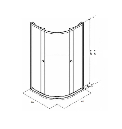 Душевой уголок Parly ZF81B 80х80 стекло матовое профиль черный с поддоном - фото 5