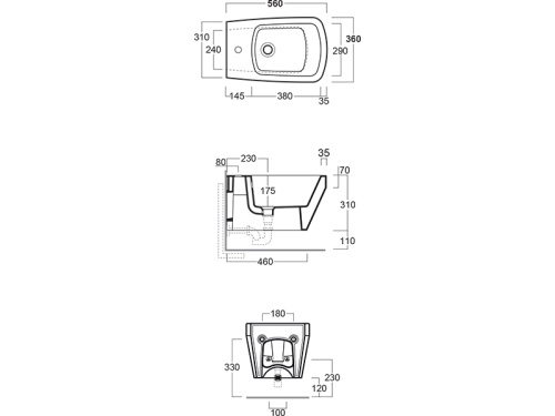 Биде SIMAS BB 19 bia подвесное - фото 3