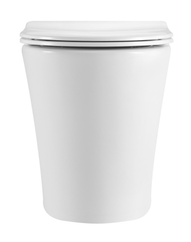 Унитаз приставной Iberica Blanca Burgos alto IB.BRA.334.1B1 белый с сиденьем микролифт безободковый смыв торнадо - фото 2