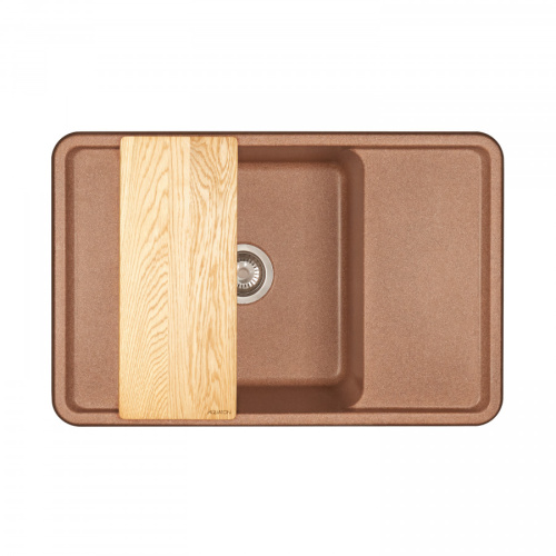 Кухонная мойка Aquaton Беллис 1A725032BS270 78х51 цвет коричневый поверхность матовая - фото 3