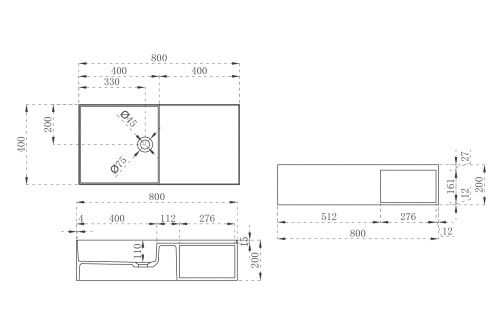 Тумба с раковиной Abber AS2649-0.8 80х40х20 подвесная цвет белый матовый - фото 5