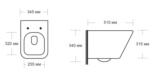 Унитаз подвесной MILLEAU 205 CONT 205 белый глянцевый с сиденьем микролифт безободковый смыв воронка-водоворот - фото 2